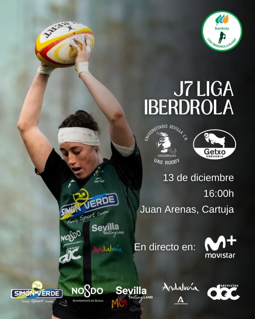 Cartel Cocos-Getxo jornada 7 con Katie Barnes como protagonista capturando un saque de lateral