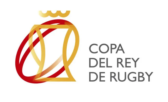 Logo oficial de la Copa del Rey de Rugby con diseño moderno en rojo y dorado